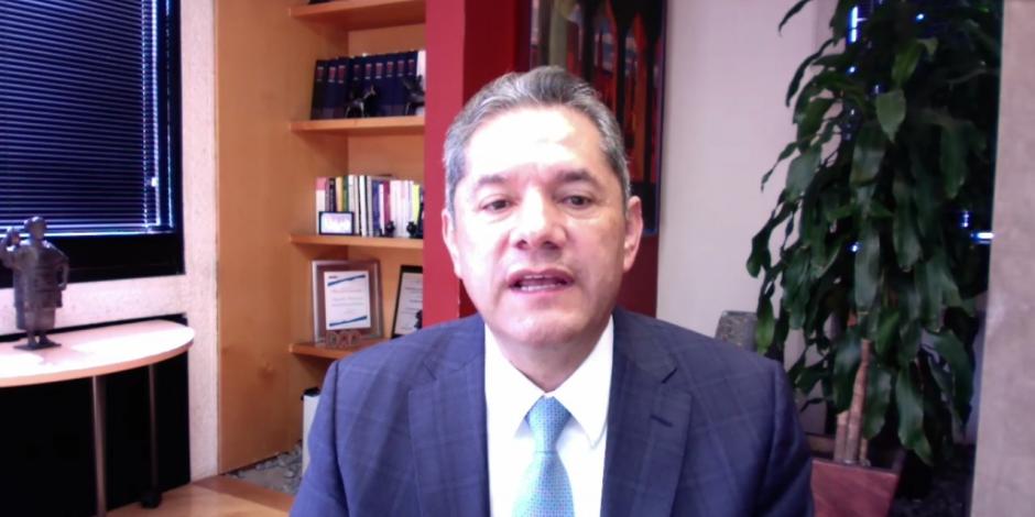 Alejandro Hernández, presidente del IMEF, en videoconferencia, ayer.