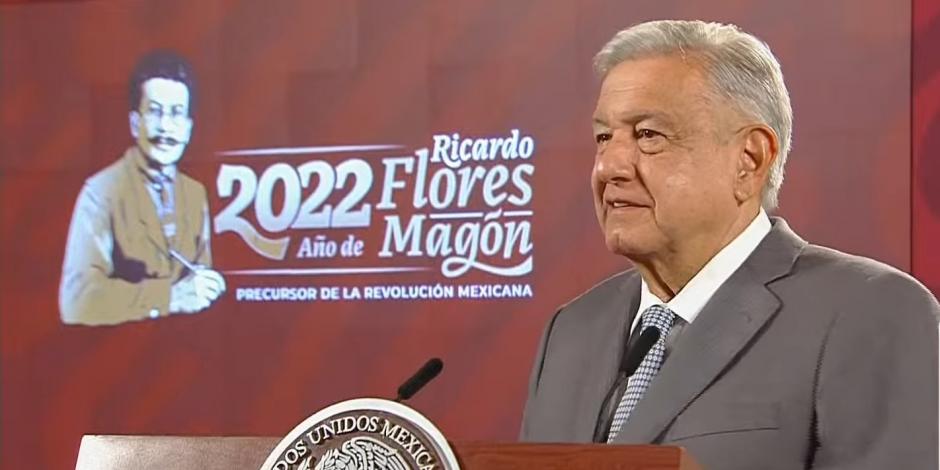El Presidente Andrés Manuel López Obrador durante su conferencia matutina de este miércoles.