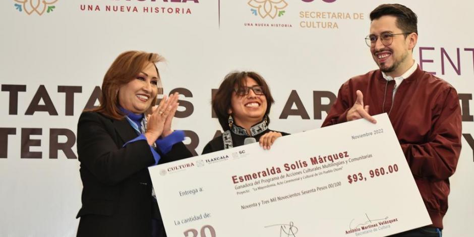 La gobernadora de Tlaxcala destacó que para la entrega a los galardonados se asignaron 2 millones 884 mil 700 pesos.