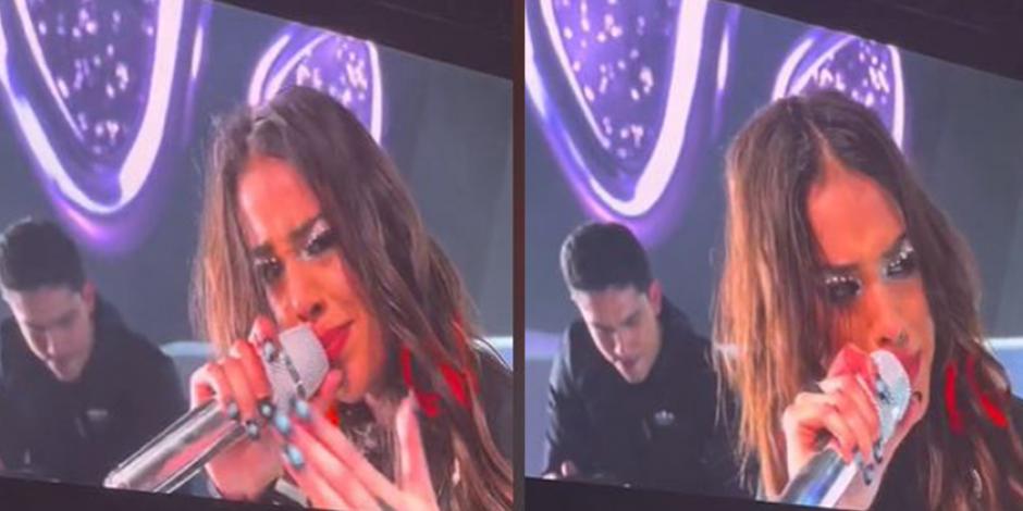 Critican a Danna Paola por desafinar en concierto y enojarse con su staff: "Le falta técnica"