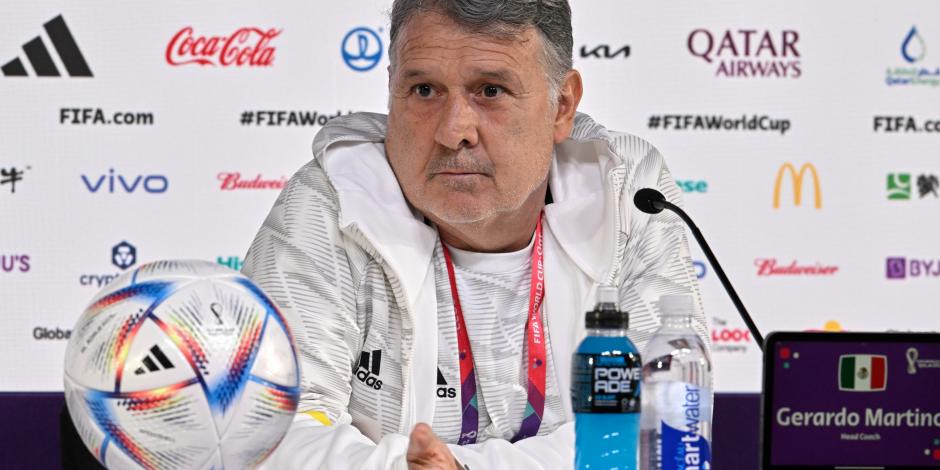 Gerardo Martino, técnico de México, durante la conferencia de prensa previa al partido contra Argentina eN la Copa del Mundo Qatar 2022.