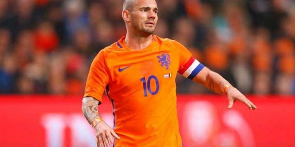 El futbolista Wesley Sneijder en un partido con la Selección de Países Bajos