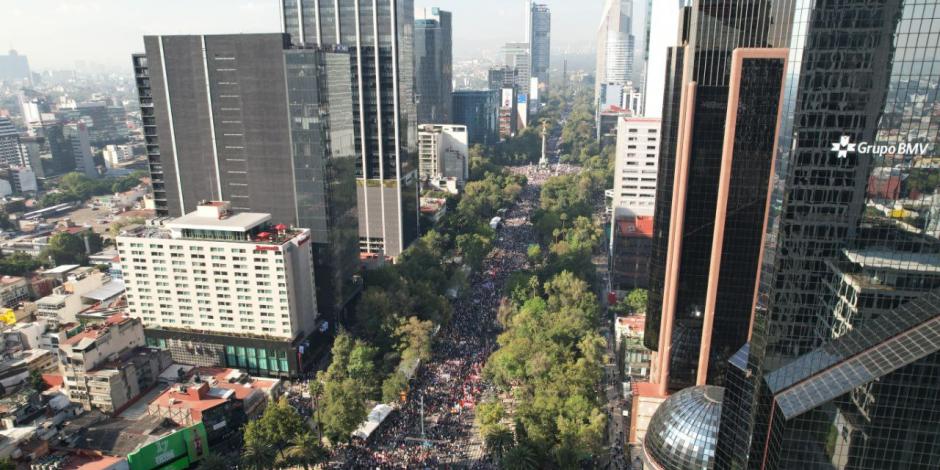 Paseo de la Reforma, en una toma aérea.