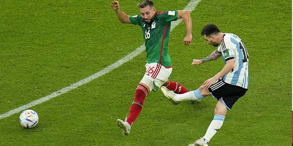 Una estampa del duelo entre Argentina y México, en el marco del Mundial Qatar 2022