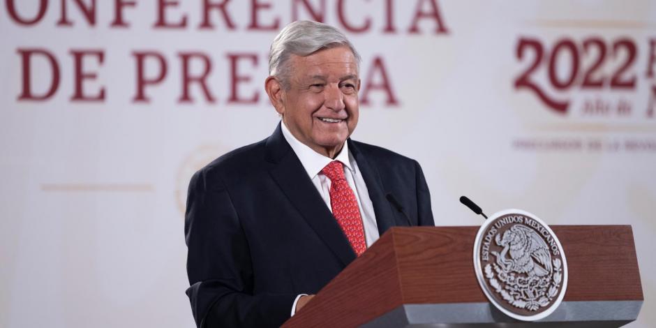 Presidente Andrés Manuel López Obrador durante su conferencia matutina de este miércoles.