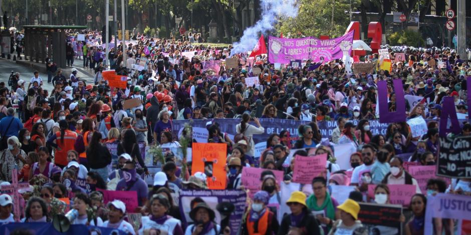 Miles de mujeres se manifestaron contra la violencia de género en la CDMX, el pasado 25 de noviembre.