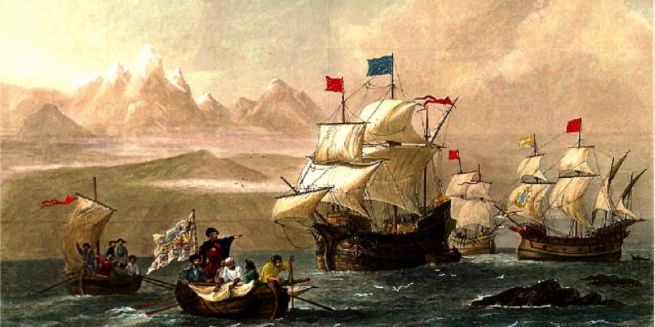 Ilustración del siglo XIX sobre el viaje de Fernando Magallanes.