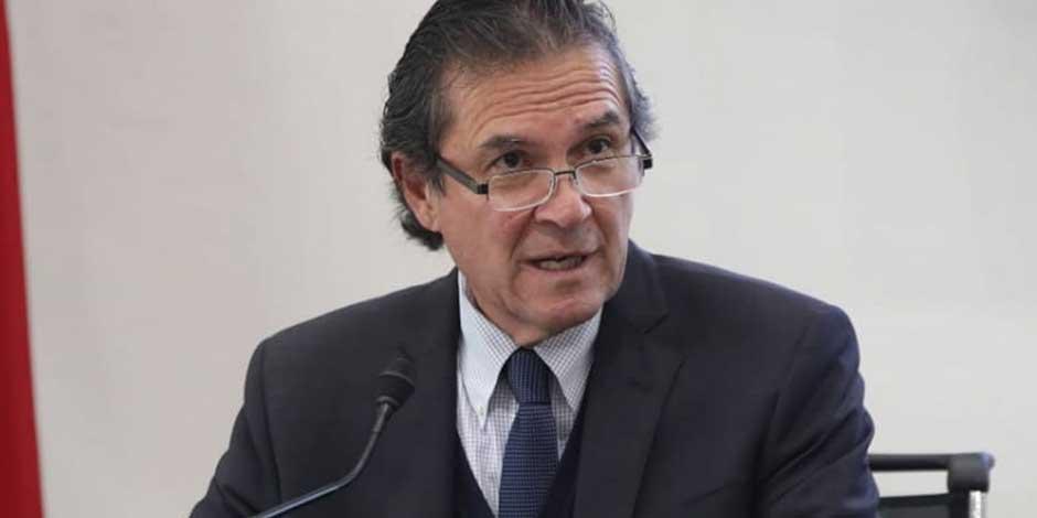 Edmundo Jacobo Molina, secretario Ejecutivo del INE, durante la firma de un convenio el 19 de octubre de 2022.