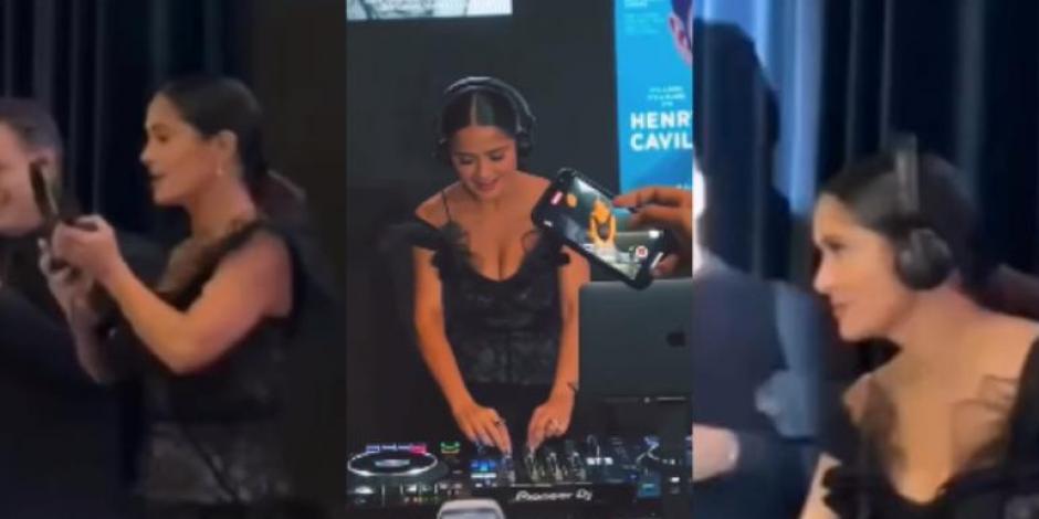 Salma Hayek debuta como DJ en Nueva York e impacta con sus tornamesas (VIDEO)