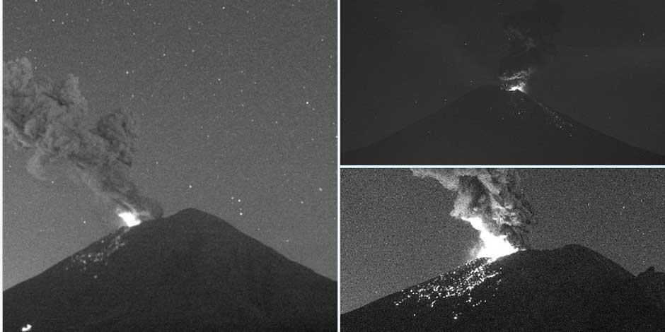 Volcán Popocatépetl registra explosión menor con contenido bajo de ceniza