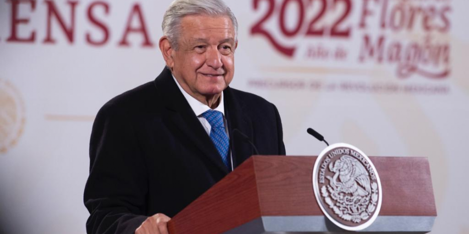 Presidente López Obrador desde Palacio Nacional, en imagen de archivo.