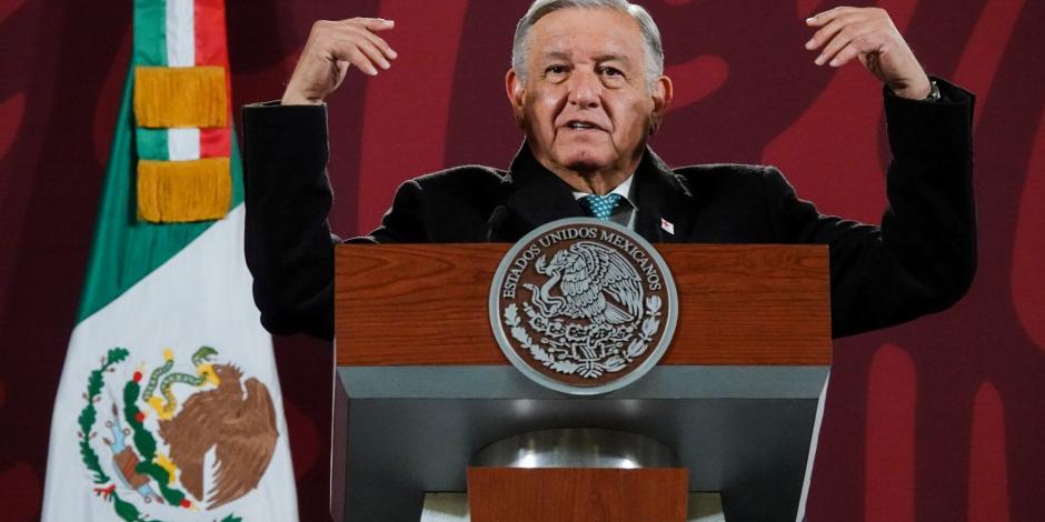 El Presidente López Obrador ofrece conferencia este 16 de enero del 2023, en Palacio Nacional, en la Ciudad de México..