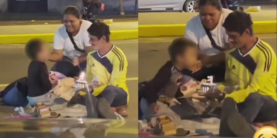 Un niño celebra su cumpleaños en la calle y conmueve en redes