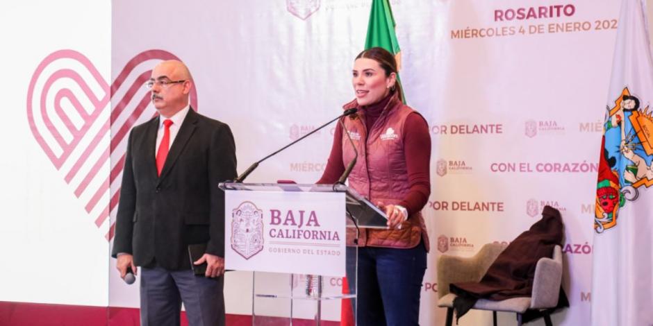 Marina del Pilar anuncia que duplicarán número de agentes estatales en Baja California.