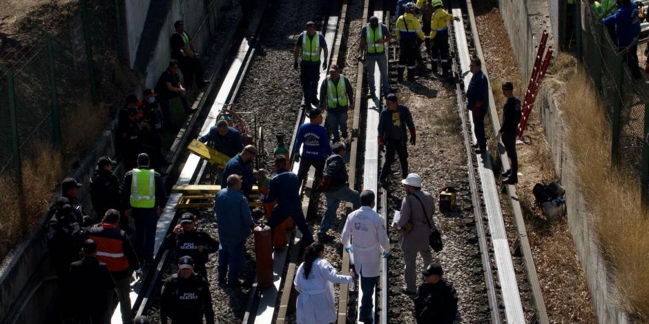 "Zona Cero" del accidente ocurrido en la Línea 3 del Metro CDMX.
