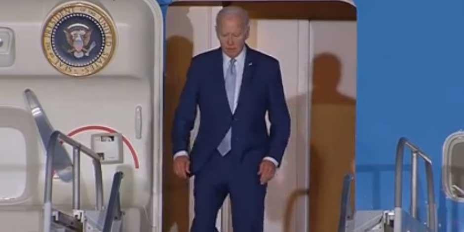 Joe Biden, presidente de EU, arriba en el Air Force One al AIFA (VIDEO)