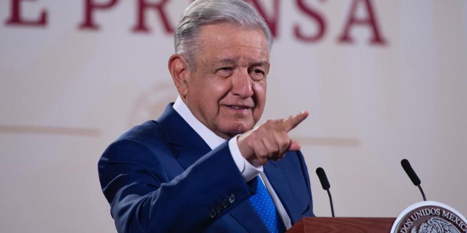 El Presidente López Obrador ofrece conferencia este 8 de febrero del 2023, en Palacio Nacional, en la Ciudad de México.