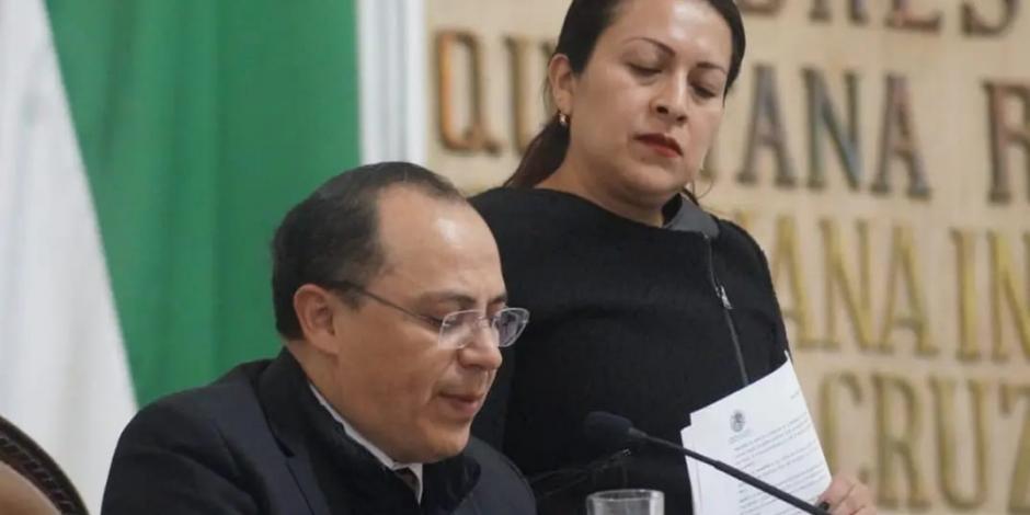 El diputado local de Morena, Gerardo Albarrán Villanueva, autor de la propuesta, en imagen difundida por el Congreso de la Ciudad de México, ayer.