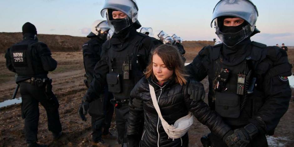 Greta Thunberg, detenida en Alemania.