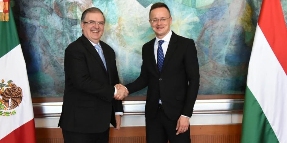 Marcelo Ebrard se reúne con ministro de Asuntos Exteriores y Comercio de Hungría.