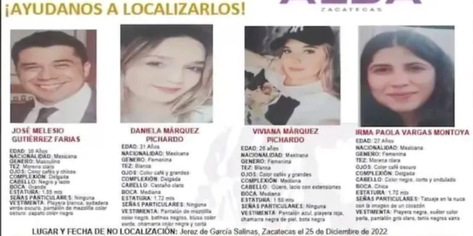 Fiscalía de Zacatecas identifica restos de 3 mujeres de Colotlán reportadas como desaparecidas.