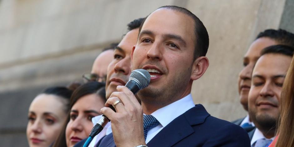 En la imagen Marko Cortés, dirigente nacional del PAN, quien anuncio que presentarán acción de inconstitucionalidad contra el Plan B electoral