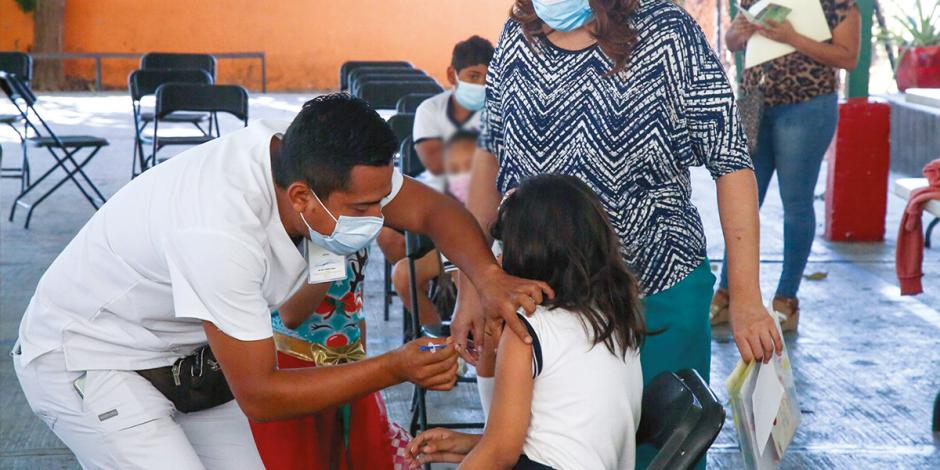 Vacunación de menores en una escuela de Acapulco, el pasado 23 de enero.