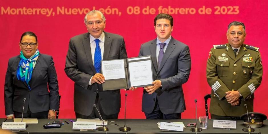 Adán Augusto y Samuel García firman convenio de colaboración en seguridad.