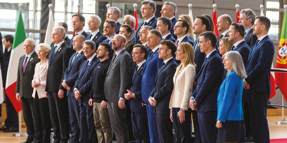 Representantes de diversas naciones durante la cumbre de líderes europeos, en Bruselas, ayer.