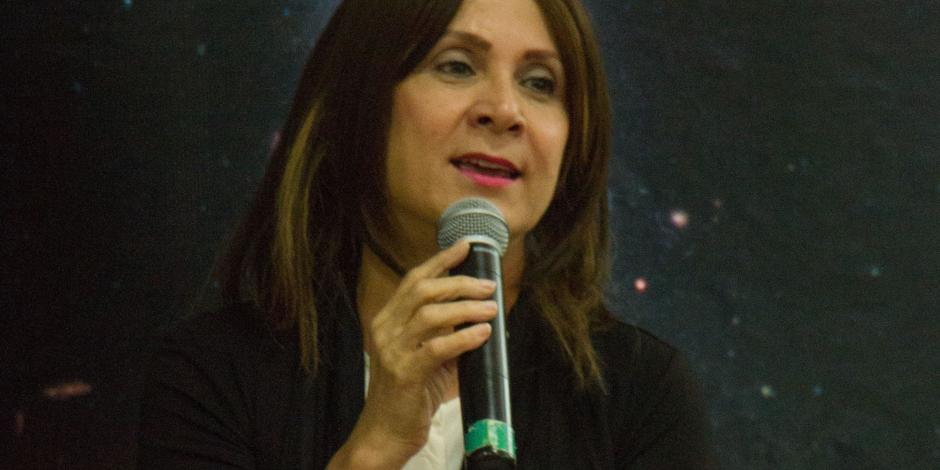 Ofelia Angulo, en una mesa de diálogo sobre Humanidades, Ciencias, Tecnologías e Innovación, en 2019.