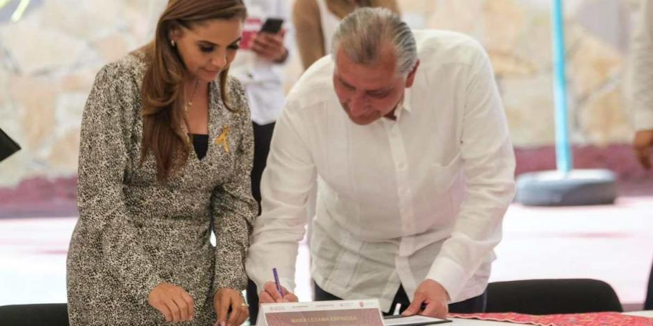 Mara Lezama firma convenios para fortalecer construcción de la paz en Quintana Roo.