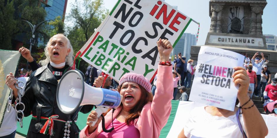 Marcha en defensa del INE en la Ciudad de México, el pasado 13 de noviembre.