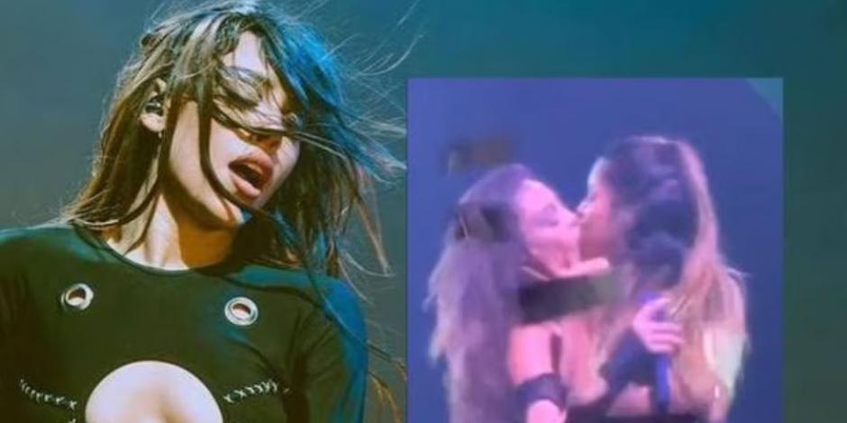Danna Paola besa a una de sus bailarinas en la boca en pleno escenario: "la favorita de Dios" (VIDEO)