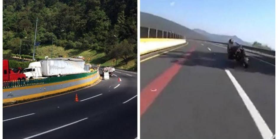 A través de redes se reportó el incidente a las 15:51 horas en el kilómetro 29, con dirección a la Ciudad de México.