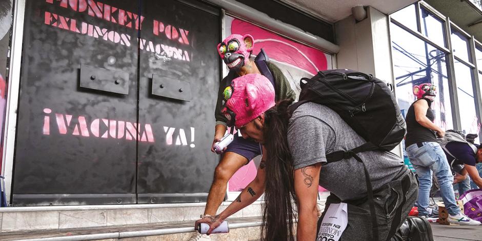 Protesta en exigencia de vacunas contra la viruela del mono en la Ciudad de México, el 21 de octubre del 2022.