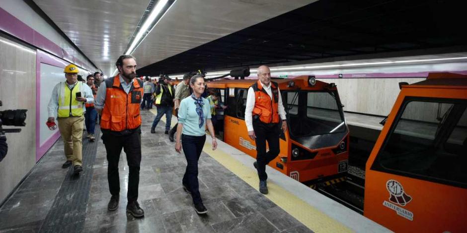 Claudia Sheinbaum entrega obra civil de primer tramo de L1 del Metro.
