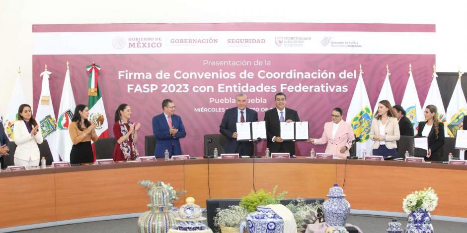 En Puebla, Gobierno federal y estados fortalecen trabajo en seguridad.