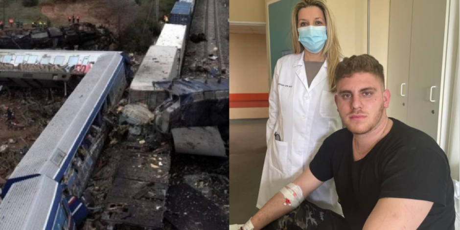 Andreas no temió al fuego y rescató a diez personas tras el choque de trenes en Grecia.