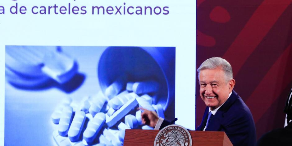 El Presidente, Andrés Manuel López Obrador en conferencia de prensa, ayer.