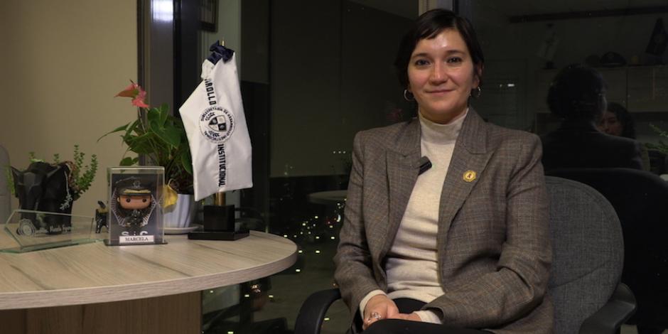 La subsecretaria de Desarrollo Institucional de la SSC, Marcela Figueroa, en entrevista con La Razón.