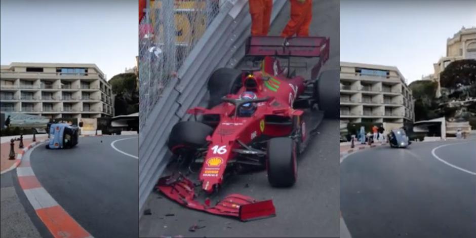 Conductor destroza su coche en la curva más famoso del GP de Mónaco