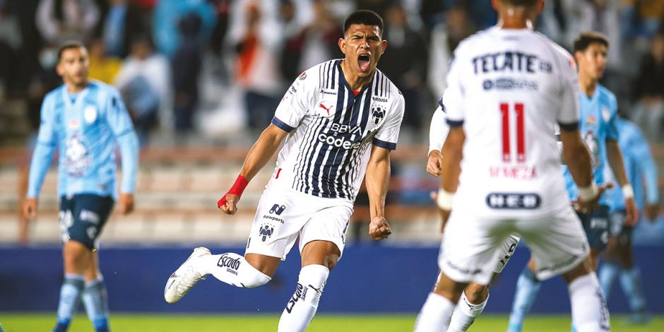 Jesús Gallardo celebra su gol ante Tuzos, ayer, en el Hidalgo.