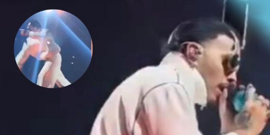 Golpean a Rauw Alejandro en la cabeza con un celular en pleno concierto (VIDEO)