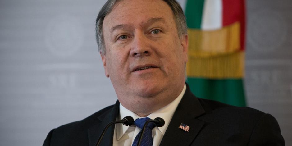 Michael Richard “Mike” Pompeo en conferencia de prensa en la Secretaría de Relaciones Exteriores en 2018.