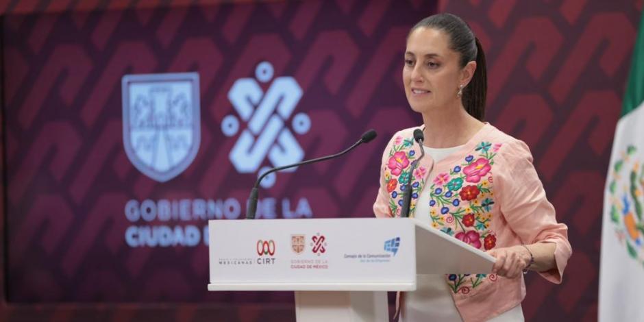 La mandataria capitalina, durante la conferencia de prensa realizada ayer.