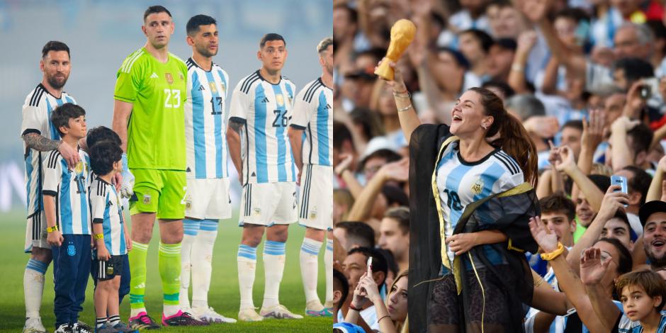 Los aficionados argentinos se rindieron a Lionel Messi y el resto de los jugadores en el Estadio Monumental.