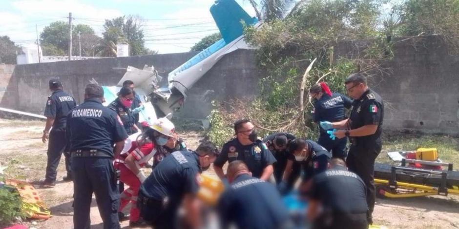 Avioneta se desploma en Mérida, Yucatán.