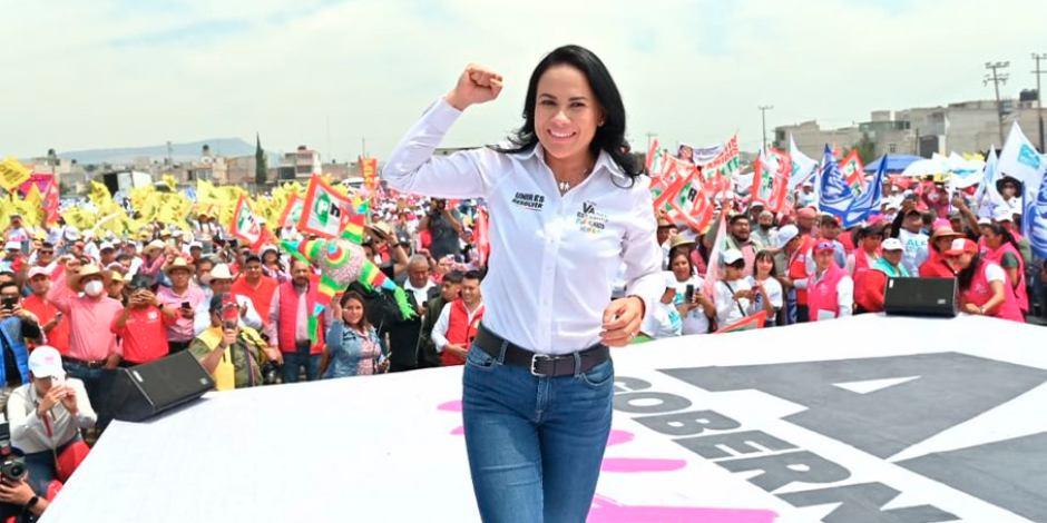 Alejandra Del Moral no necesita titiritero, yo tomo mis propias decisiones y puedo ganar esta elección”, enfatizó la candidata de la alianza Va por el Estado de México.