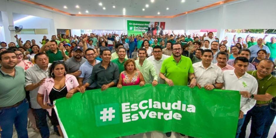 Militantes del Partido Verde Ecologista de México.
