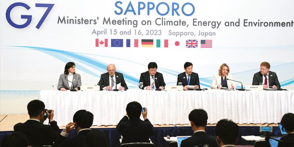 Titulares de Energía y Medio Ambiente del G-7, durante un encuentro en Japón.